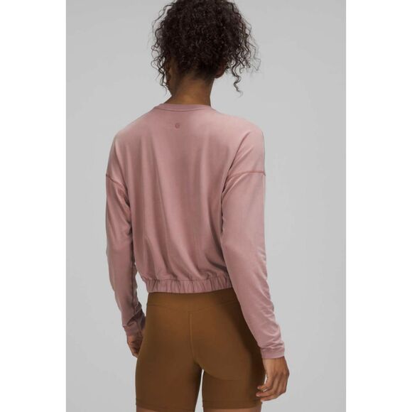 LULULEMON Spiced Chai Dropped Shoulder Long Sleeve Top Womens 6 - Picture 2 of 6